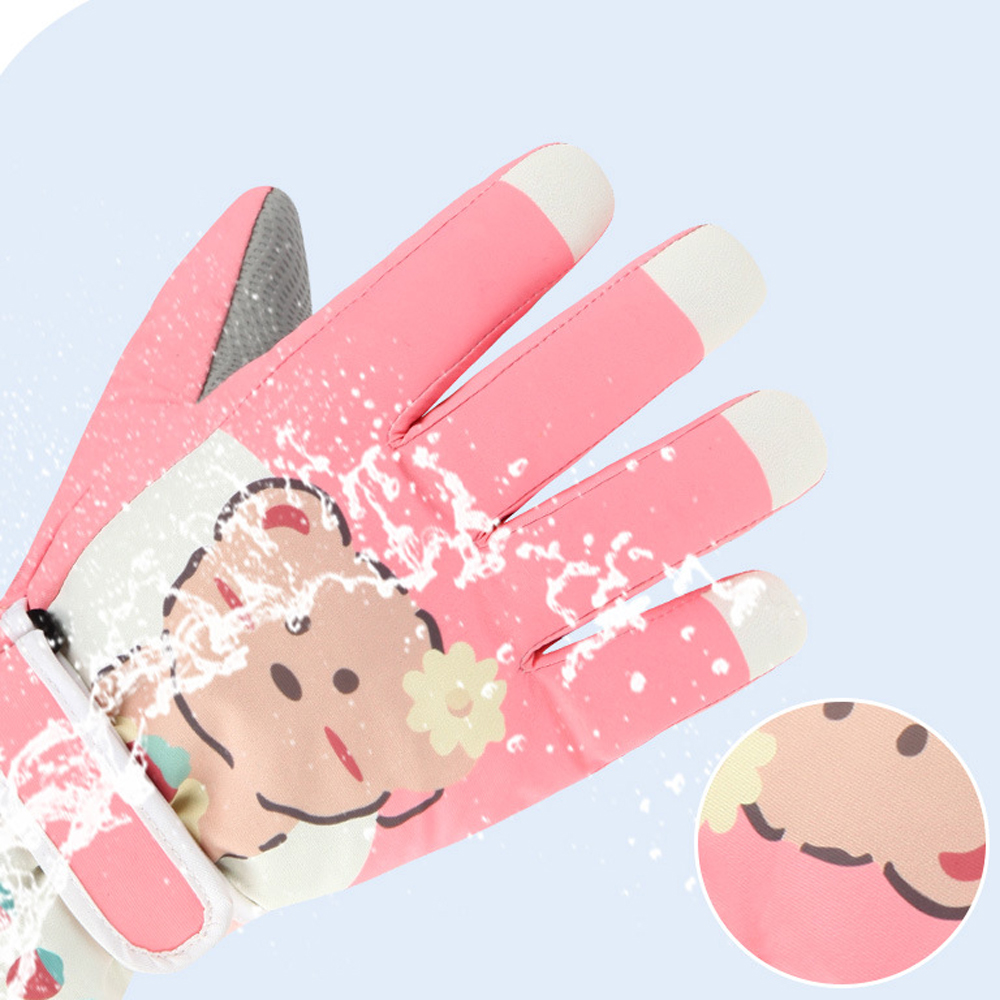 유아 아동 키즈 여아 남아 어린이 초등 학생 주니어 겨울 털 방한 손가락 스키 패딩 장갑 - 상세 이미지 5