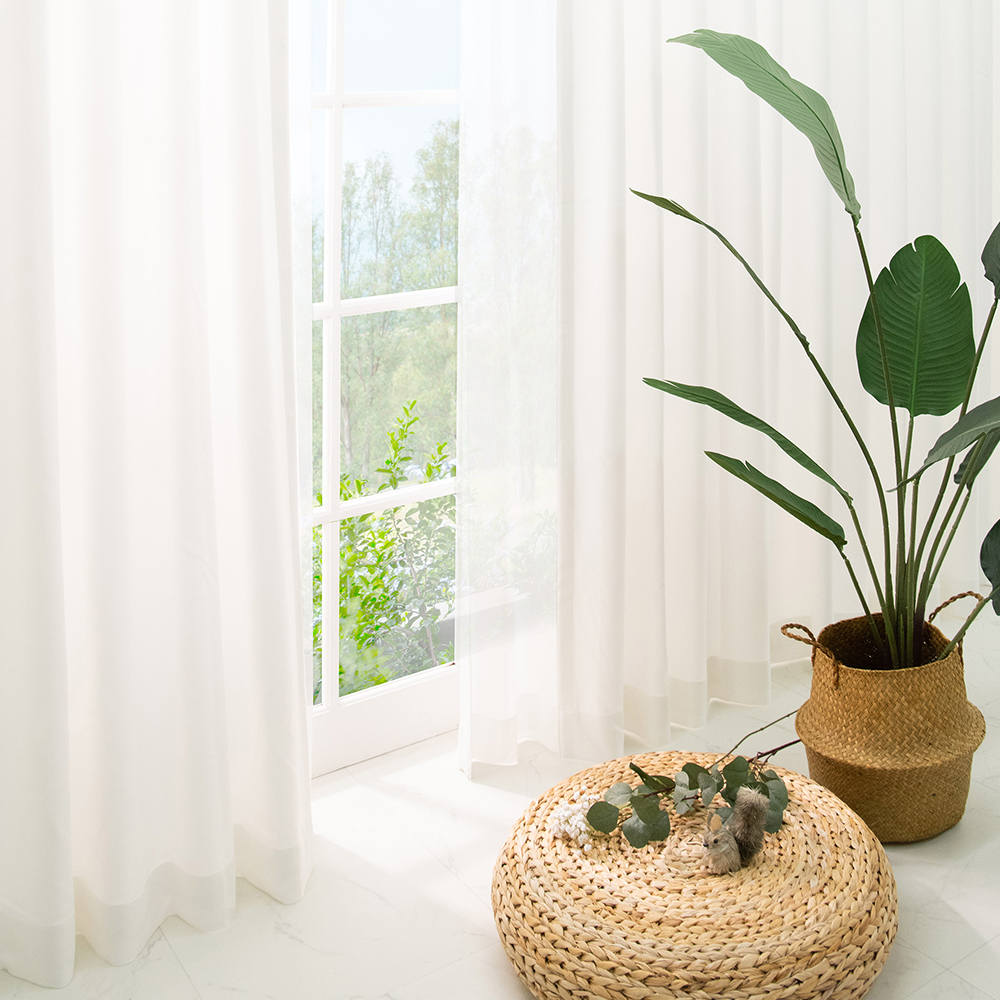 아라크네 화이트 암막커튼 나비주름 주름유지가공 75x100