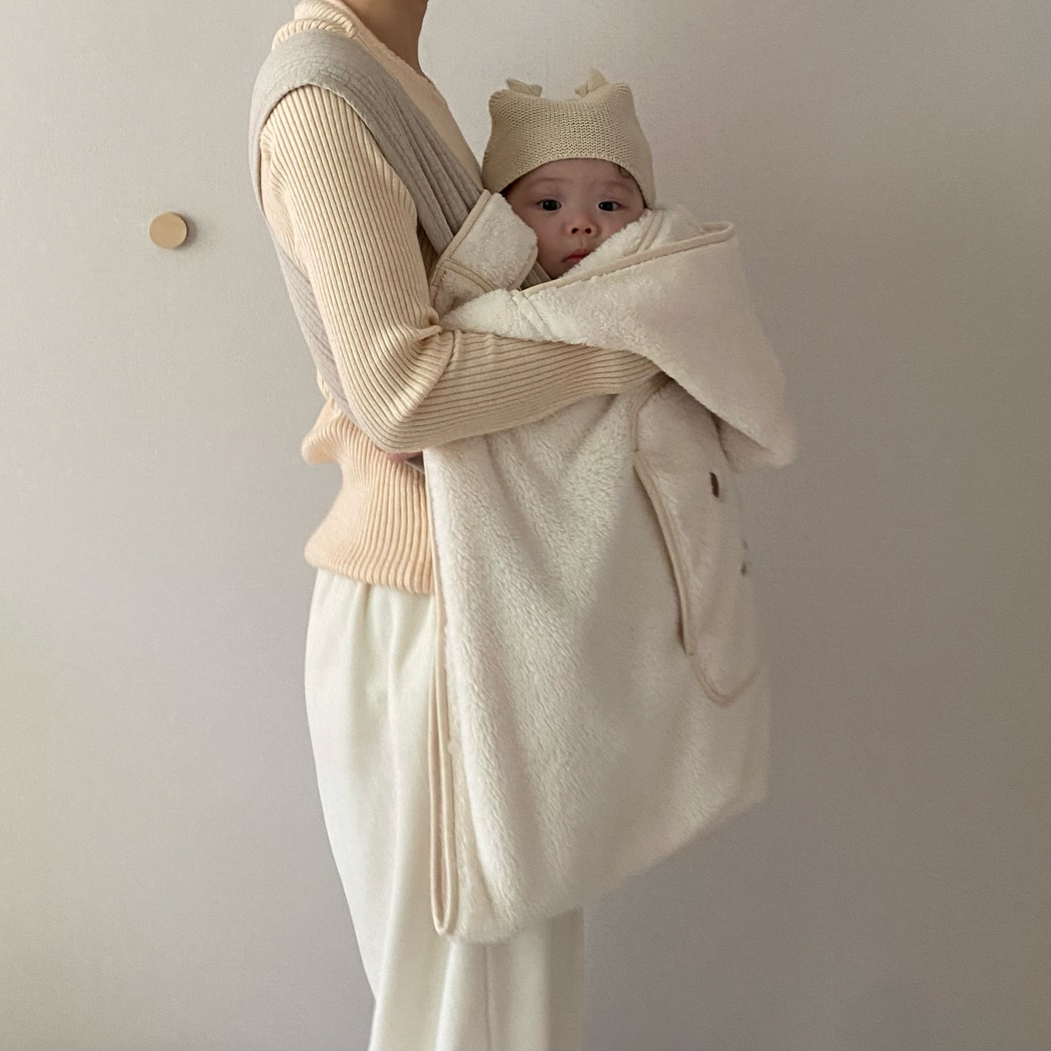 올포홈 아기띠 워머 극세사 아기망토 바람막이 블랭킷 담요 겨울 사계절 포곰포곰