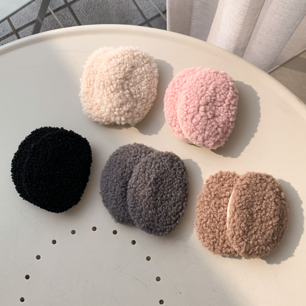 [1쌍/2pcs] 따뜻한 똑딱이 양털 뽀글이 퍼 융털 기모 끈없는 귀마개 5color 상세 이미지 12