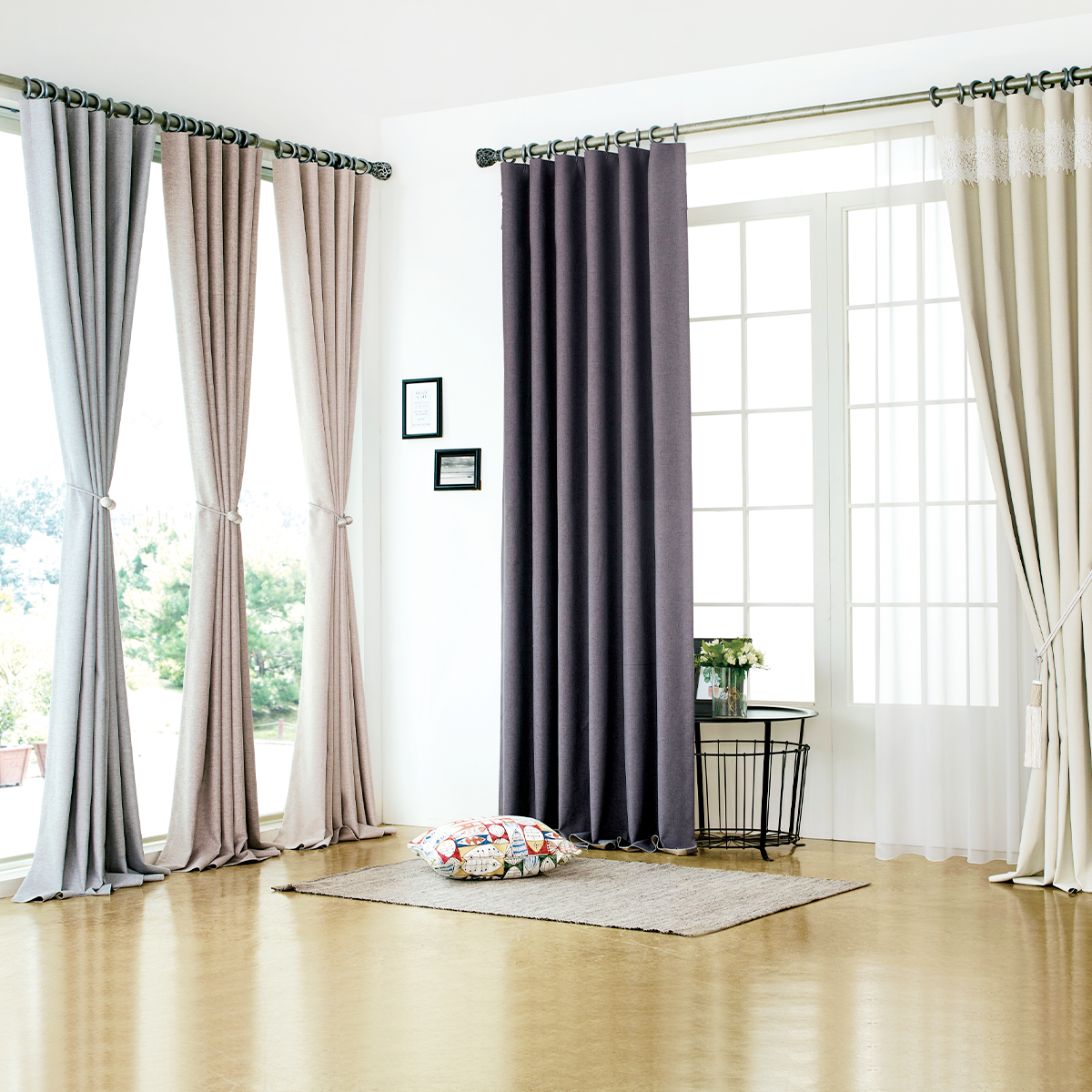 아르일랑 페이버릿 100% 완벽 암막 커튼 형상기억 민자타입 맞춤 1cm