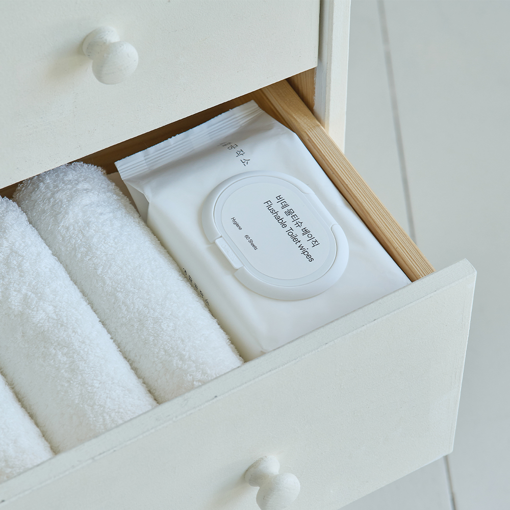 비데티슈 비데물티슈 비데용 화장실 물에녹는 물티슈 60매 10개