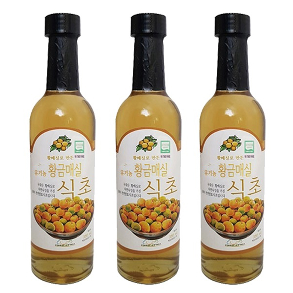 식품명인 유기농 황금매실 식초 380ml x 3개 : 아이포맨샵