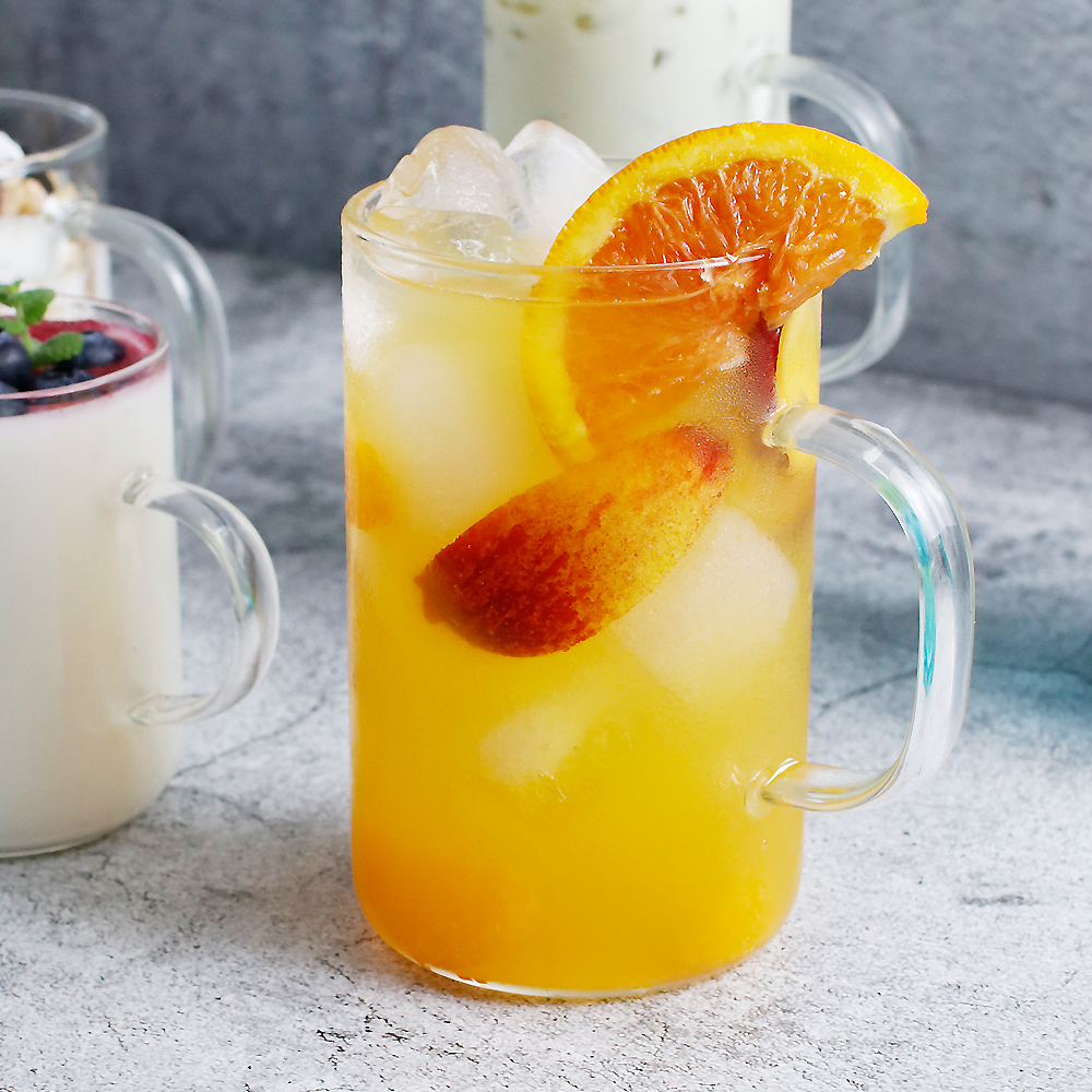 내열유리 홈카페 카페머그 유리컵세트 530ml, 4개, (M07)