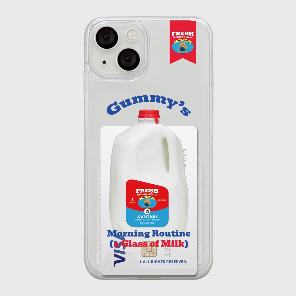 gummys milk 아이폰 15 폰케이스 투명 하드 카드 수납 : 더나인몰