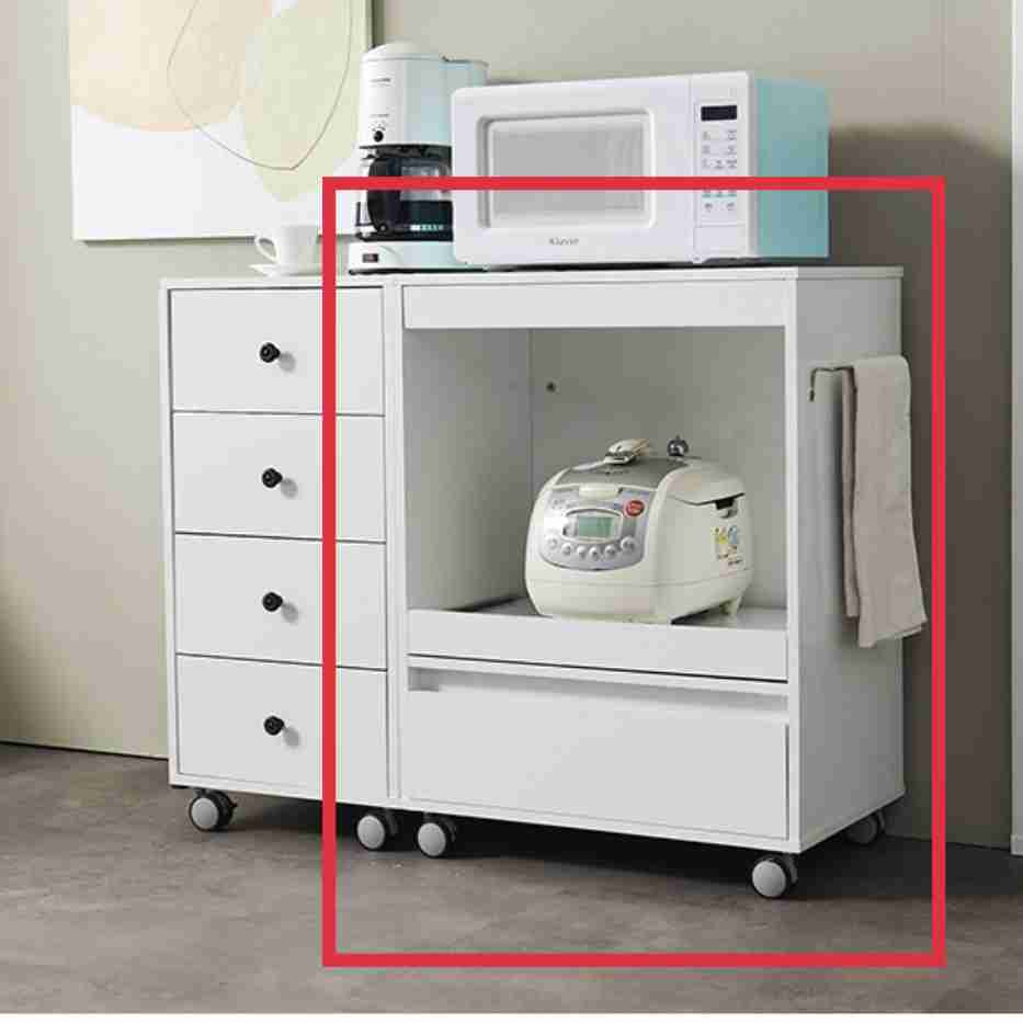 이동식렌지대 바퀴달린렌지대 렌즈다이 전기밥솥수납장