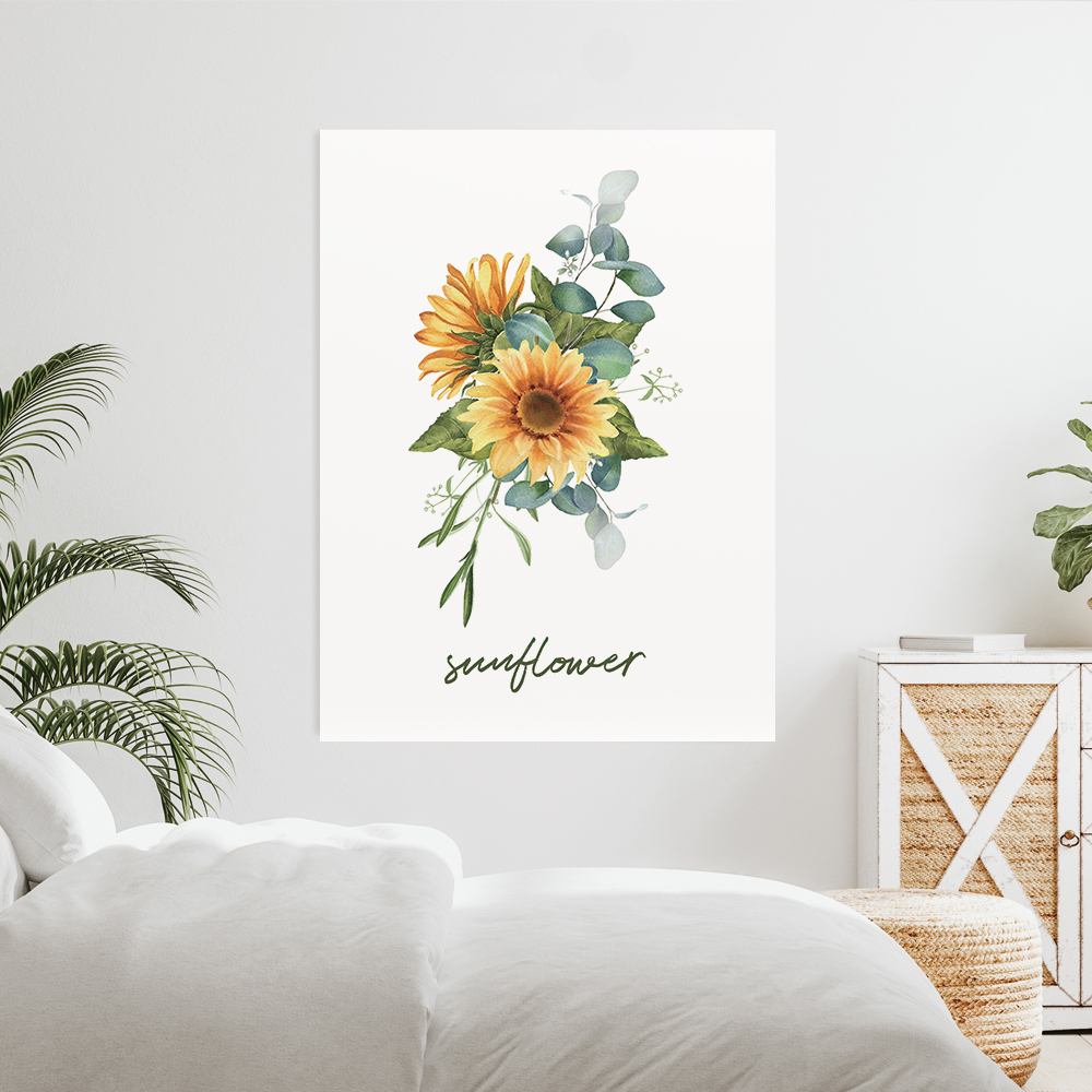 해바라기 그림 개업 거실 황금 집들이 선물 액자 인테리어 개업선물포스터 썬플라워 A2