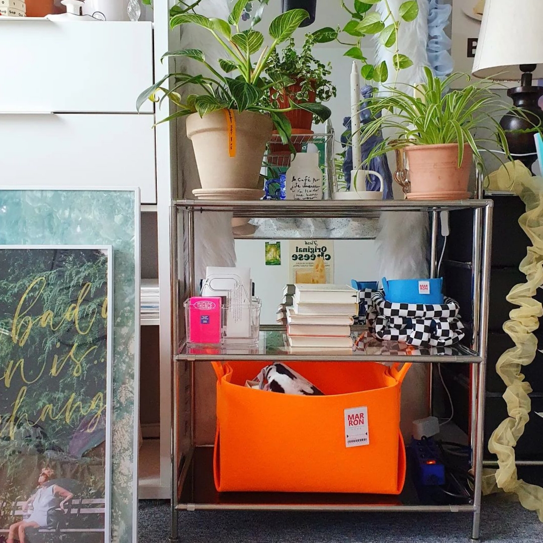 마롱즈 펠트 접이식 수납 바구니 / 장난감 바구니 / 패브릭 바구니 S