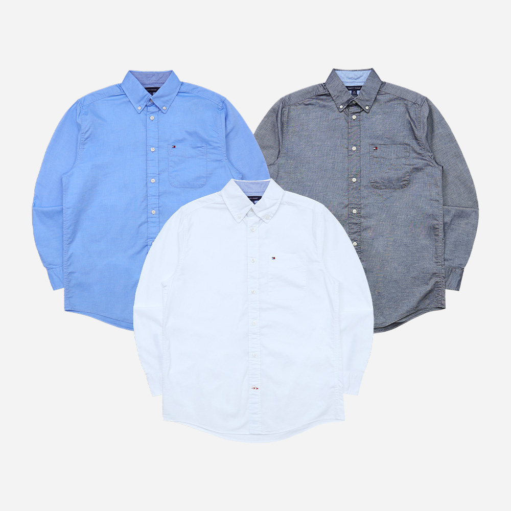 타미힐피거 카포티 클래식핏 스트레치 솔리드 셔츠