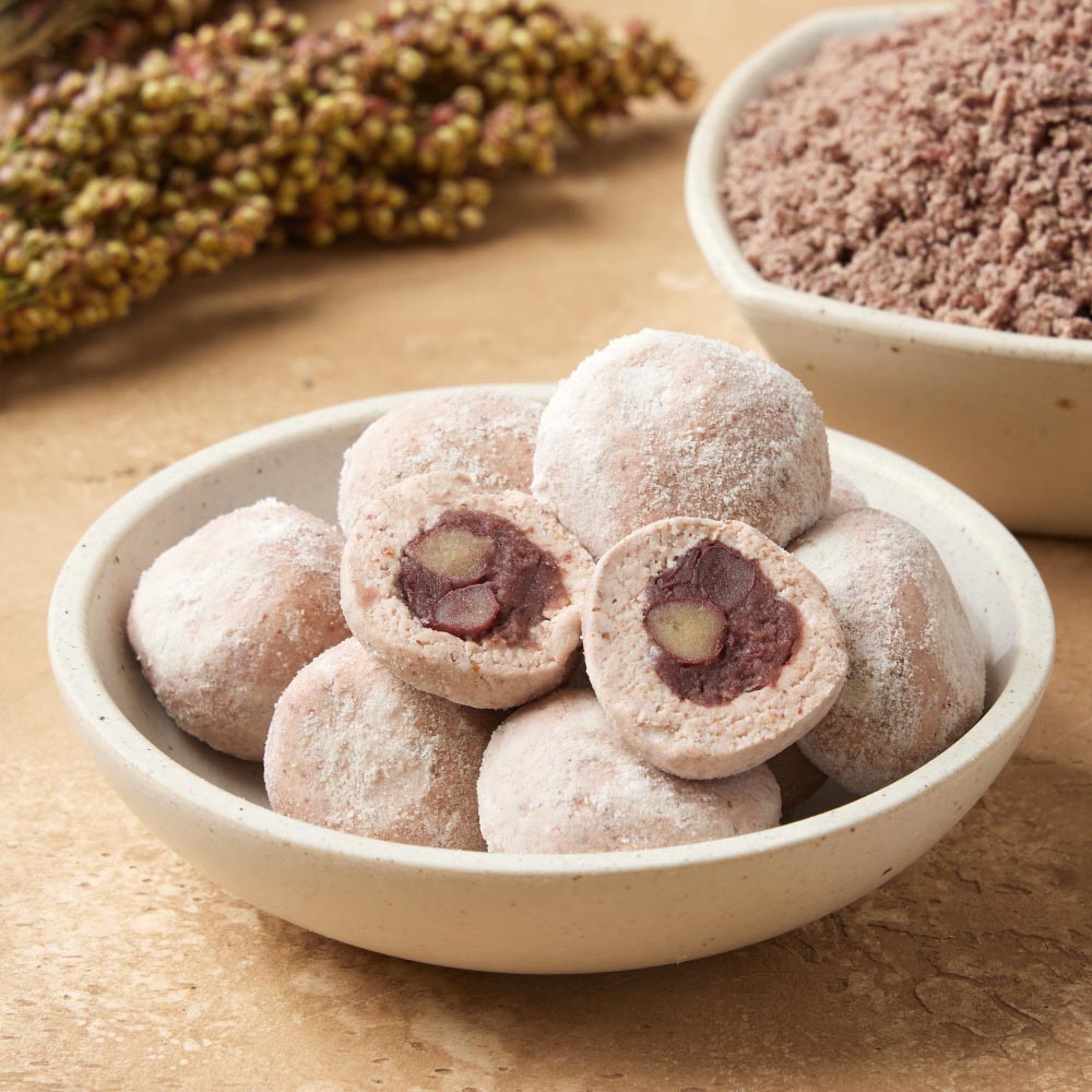 싸리재 수수떡 [ 수수 팥떡 경단 만들기(새알심+팥고물 550g) ] 생일떡 찹쌀떡만들기 - 상품 이미지