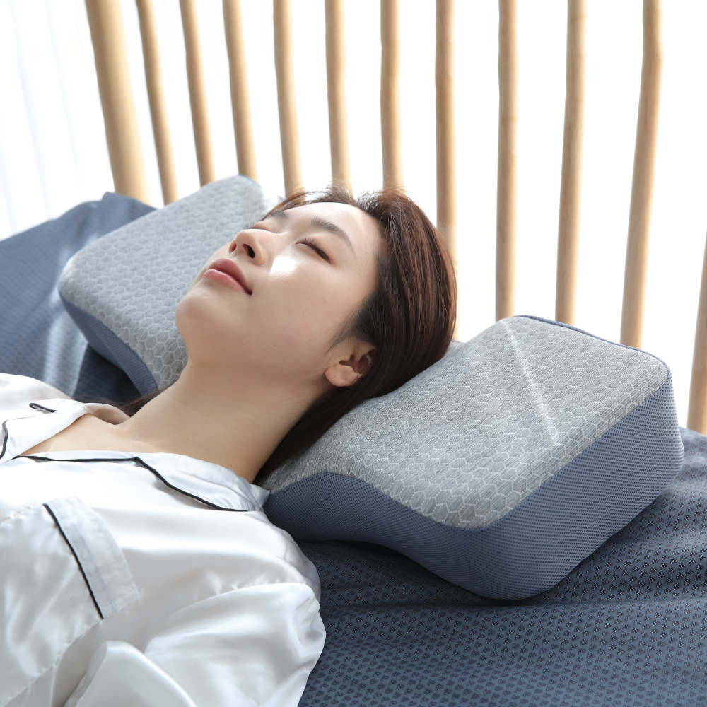 1+1set 수면도감 에어홀 메모리폼 경추베개 목편한 기능성 숙면베개