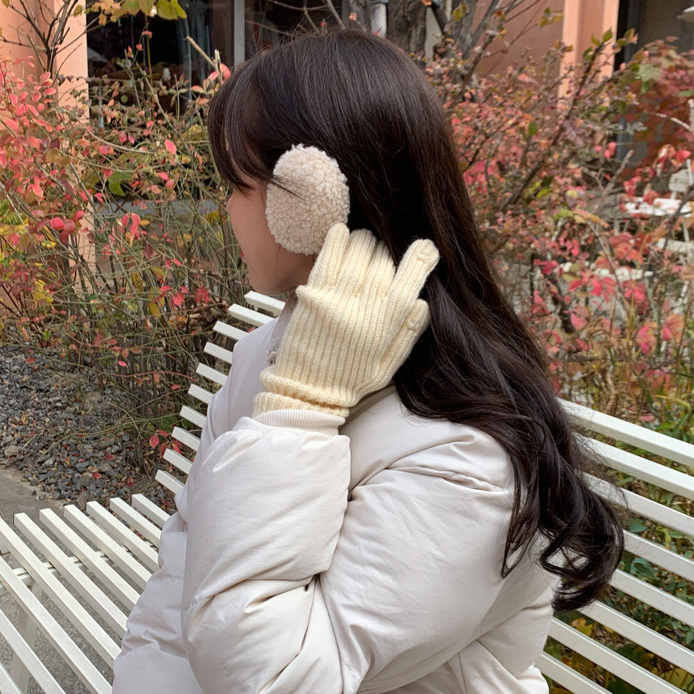 [1쌍/2pcs] 따뜻한 똑딱이 양털 뽀글이 퍼 융털 기모 끈없는 귀마개 5color 상세 이미지 22