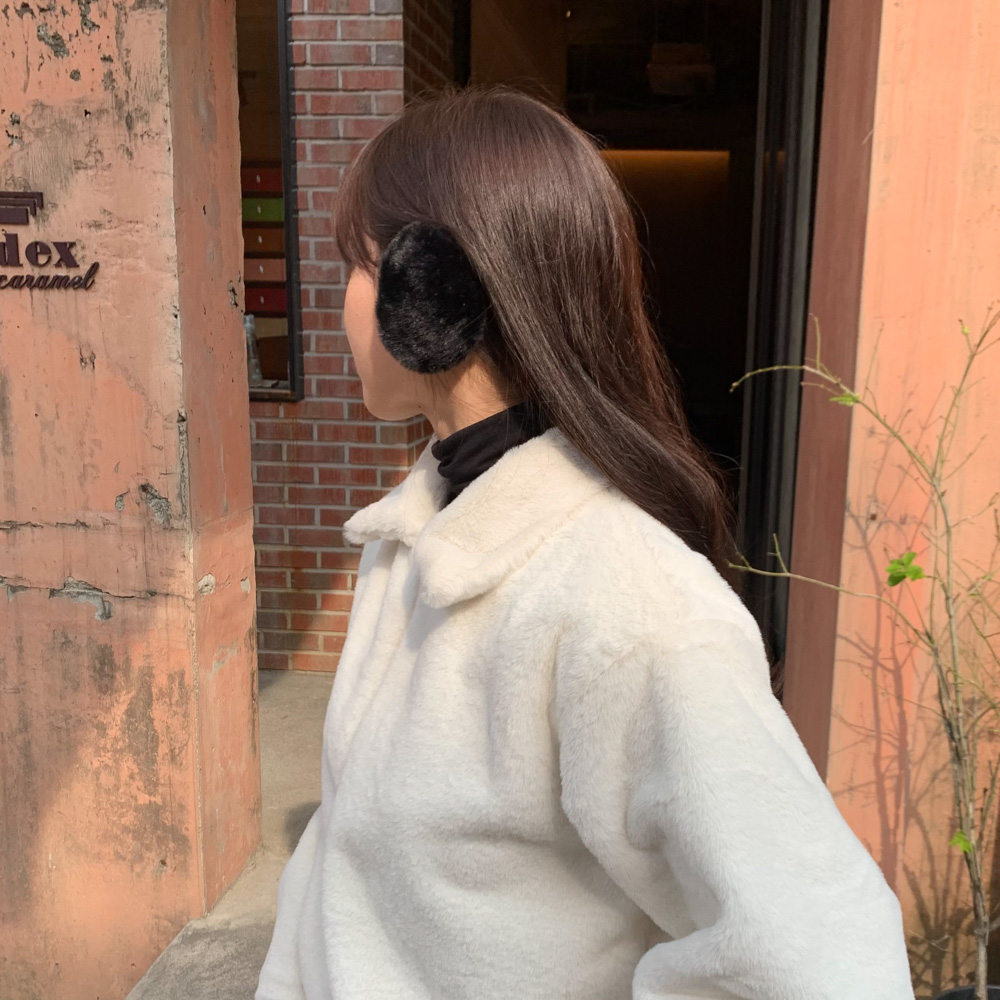[1쌍/2pcs] 따뜻한 똑딱이 양털 뽀글이 퍼 융털 기모 끈없는 귀마개 5color 상세 이미지 74