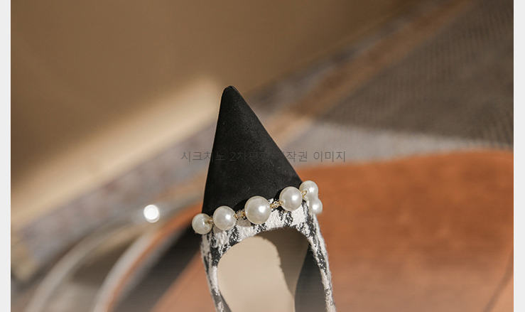 시데론 7,9cm 스틸레토 체크 배색 여성 펌프스 힐 2color 상세 이미지 22