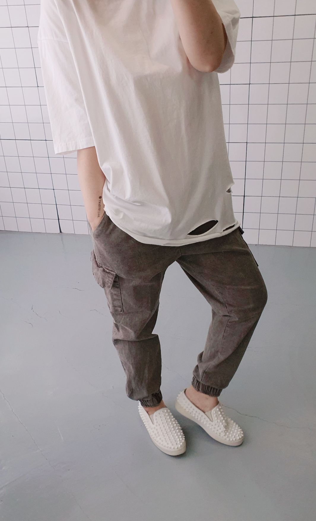 (무배) 이너룩 빈티지 면 반소매 티셔츠 - 상세 이미지 3