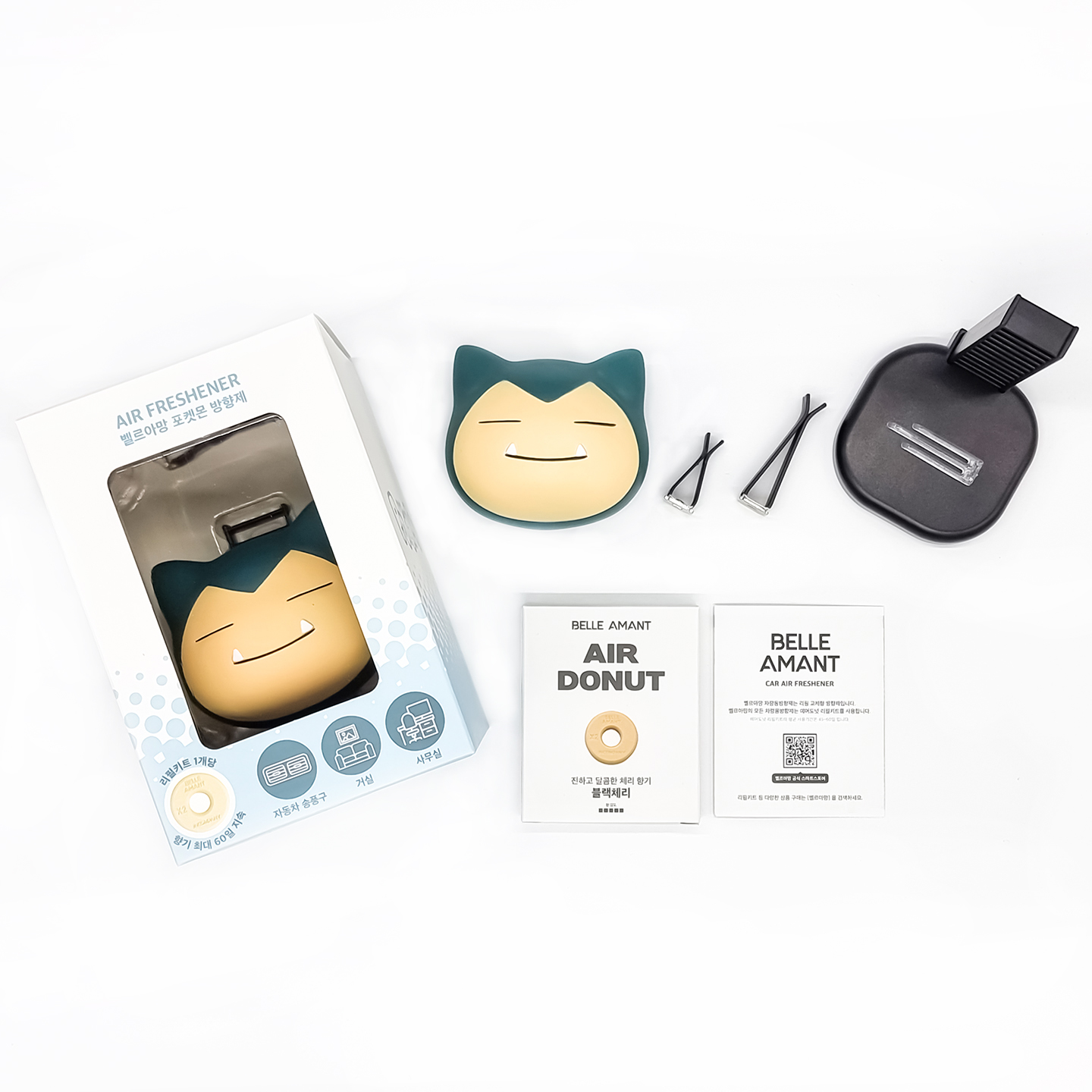 벨르아망 포켓몬스터 캐릭터 빅페이스 차량용 방향제 송풍구 디퓨저 새차 선물 피카츄 블랙체리