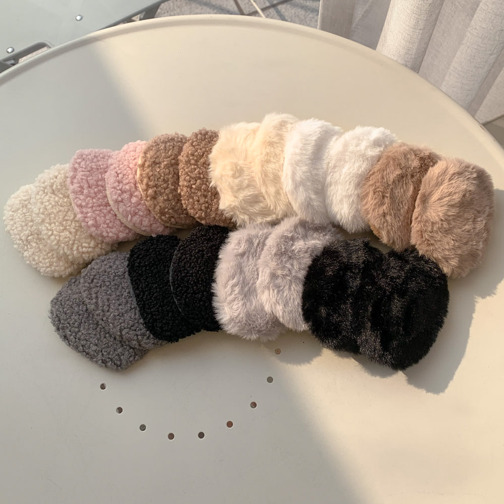 [1쌍/2pcs] 따뜻한 똑딱이 양털 뽀글이 퍼 융털 기모 끈없는 귀마개 5color 상세 이미지 7