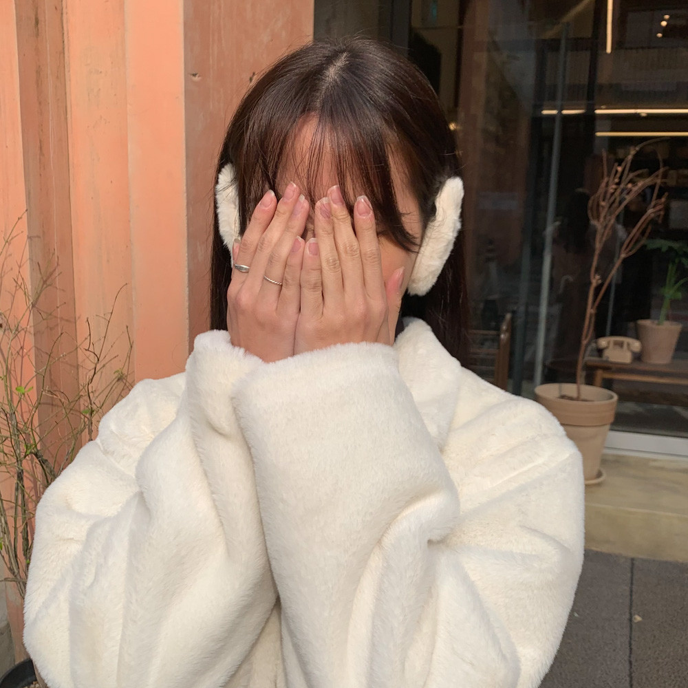 [1쌍/2pcs] 따뜻한 똑딱이 양털 뽀글이 퍼 융털 기모 끈없는 귀마개 5color 상세 이미지 60