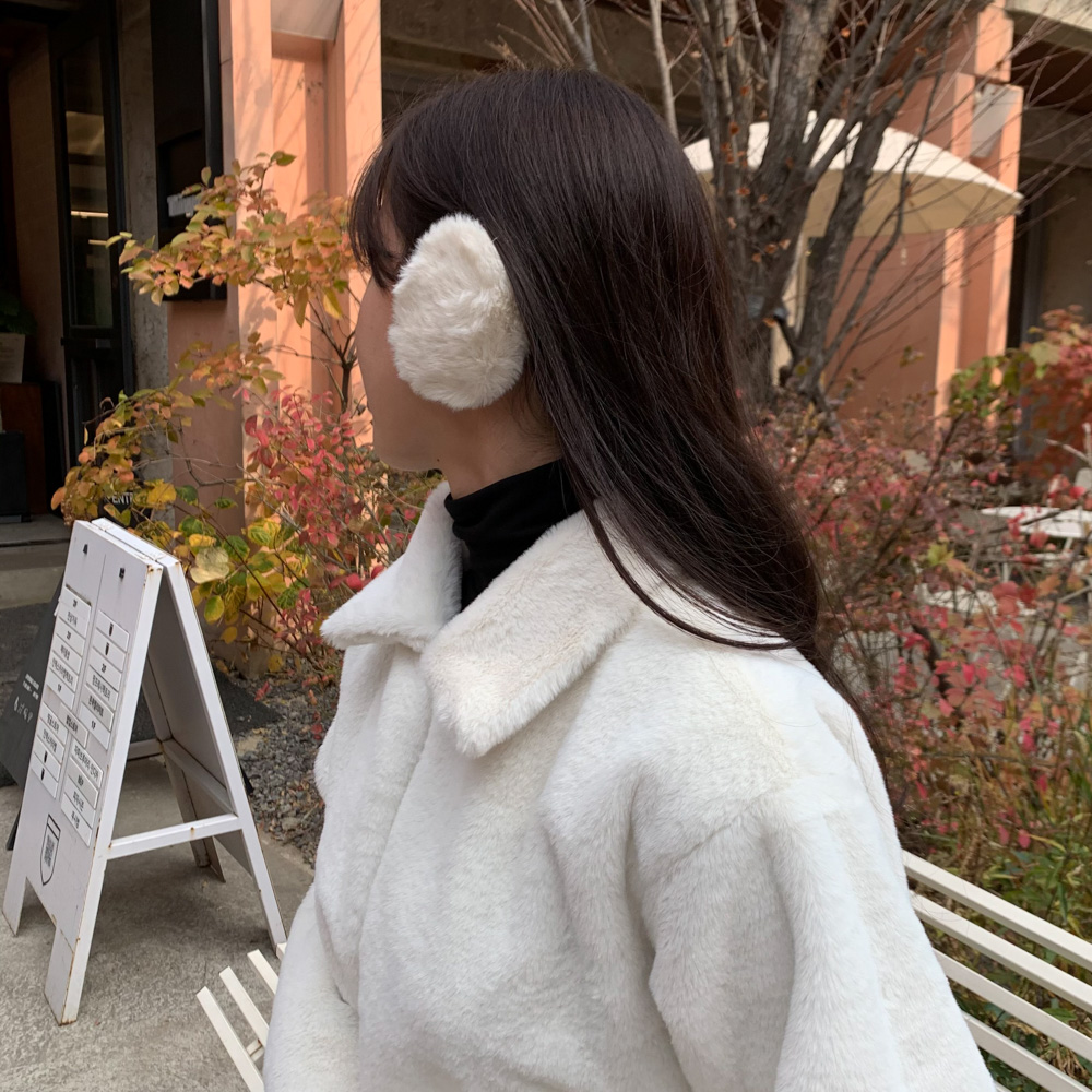 [1쌍/2pcs] 따뜻한 똑딱이 양털 뽀글이 퍼 융털 기모 끈없는 귀마개 5color 상세 이미지 56