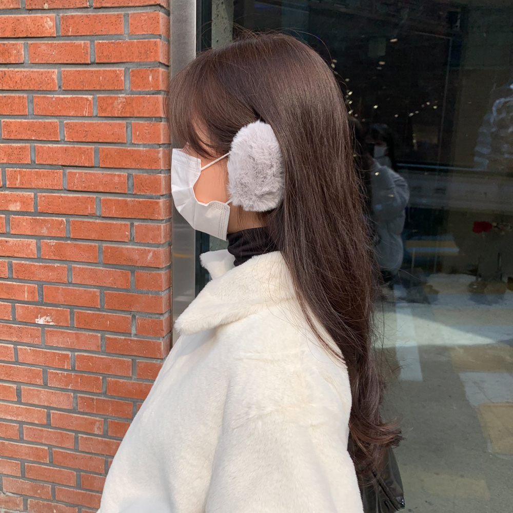 [1쌍/2pcs] 따뜻한 똑딱이 양털 뽀글이 퍼 융털 기모 끈없는 귀마개 5color 상세 이미지 65