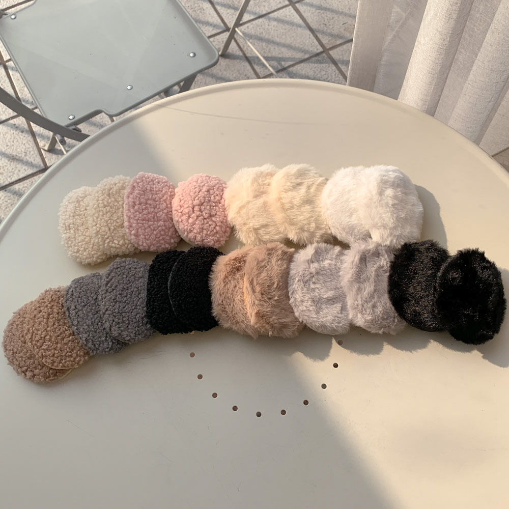 [1쌍/2pcs] 따뜻한 똑딱이 양털 뽀글이 퍼 융털 기모 끈없는 귀마개 5color 상세 이미지 8