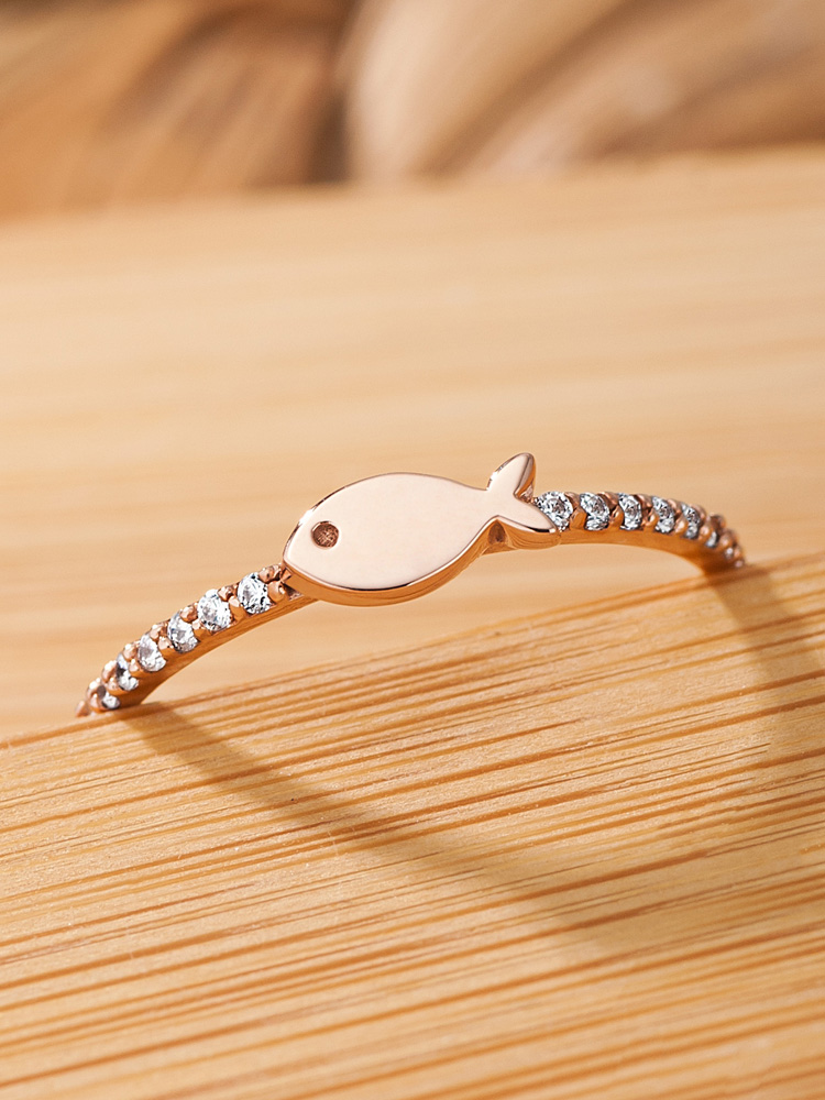 14K18K 하이큐럭키 물고기 금반지 애끼 자녀운 의미 엄마금