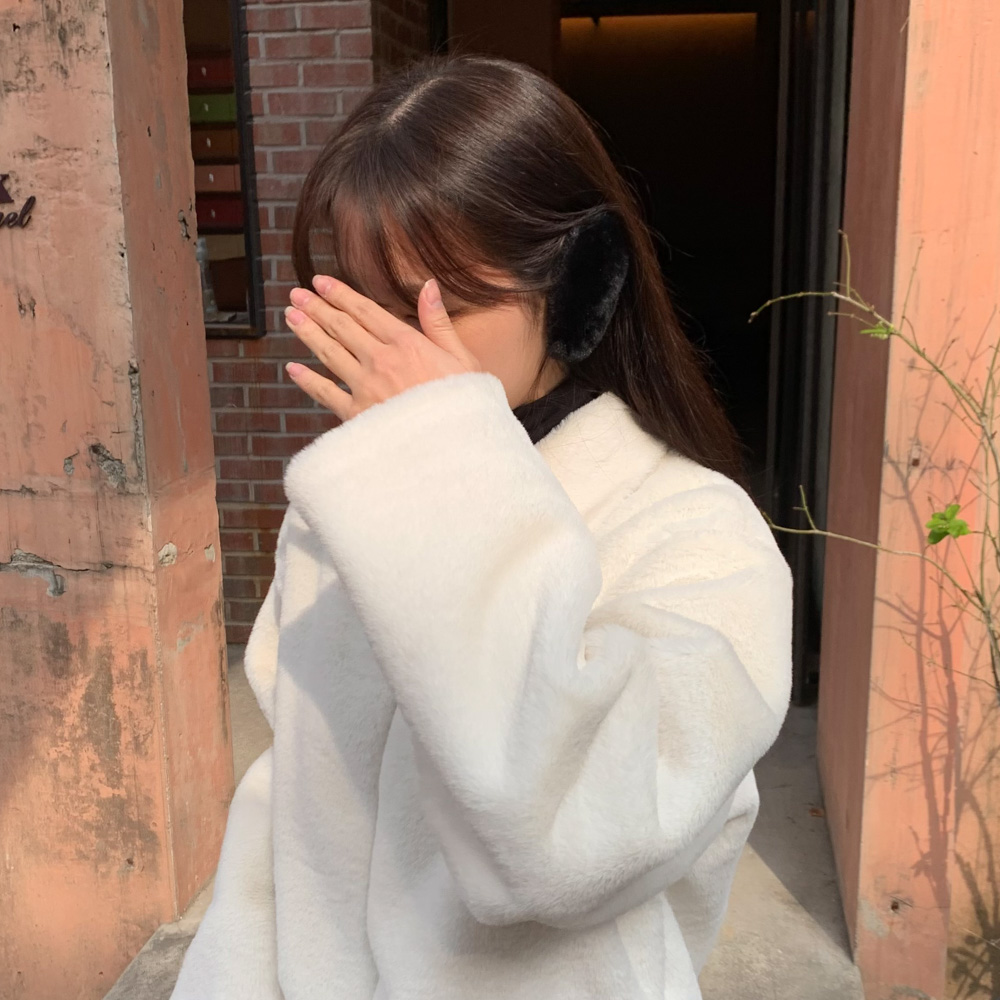 [1쌍/2pcs] 따뜻한 똑딱이 양털 뽀글이 퍼 융털 기모 끈없는 귀마개 5color 상세 이미지 71