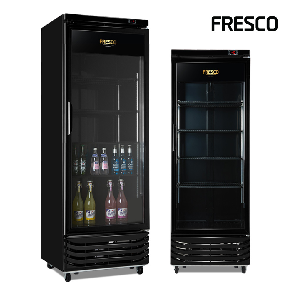 프레스코 올블랙 컵 냉동 쇼케이스 업소용 간냉식 수직 냉동고 디지털 FRE-465CFAB