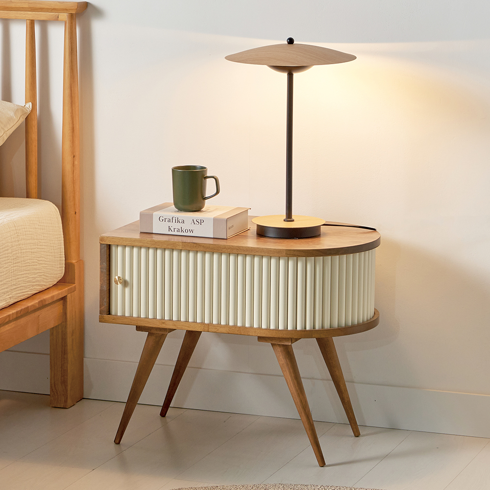 프릴 수납 원목 틈새 미니 침대 옆 협탁 선반 600