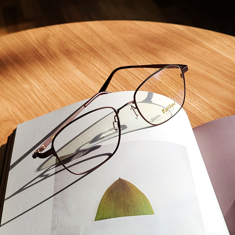 신소재 스틸 나사없는 안경 남자 여자 다각형 대두 사각 안경테 자이스 드라이브세이프