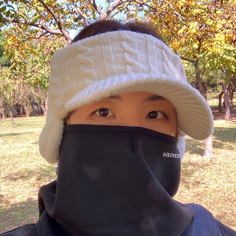 여성 겨울 골프 니트 귀달이 썬캡 모자 방한 귀마개 털모자 여자 이어워머 귀도리 - 상세 이미지 5
