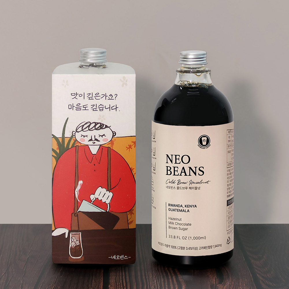 네오빈스 헤이즐럿 콜드브루 더치커피 원액 1000ml 액상커피 에스프레소 아메리카노 - 상품 이미지
