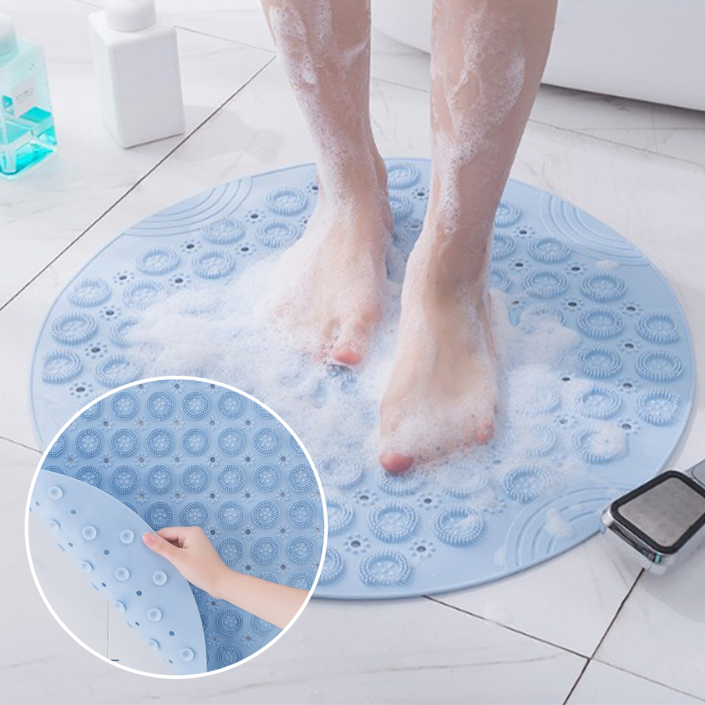 발 각질 세척 욕실 매트 30CM 발바닥 씻는 화장실 샤워 마사지 브러쉬 미끄럼방지 실리콘 패드 발닦개