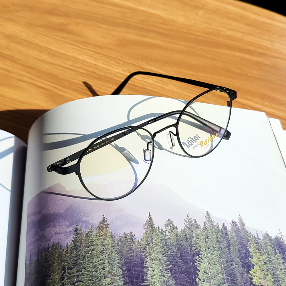신소재 스틸 나사없는 안경 남자 여자 다각형 대두 사각 안경테 자이스 드라이브세이프