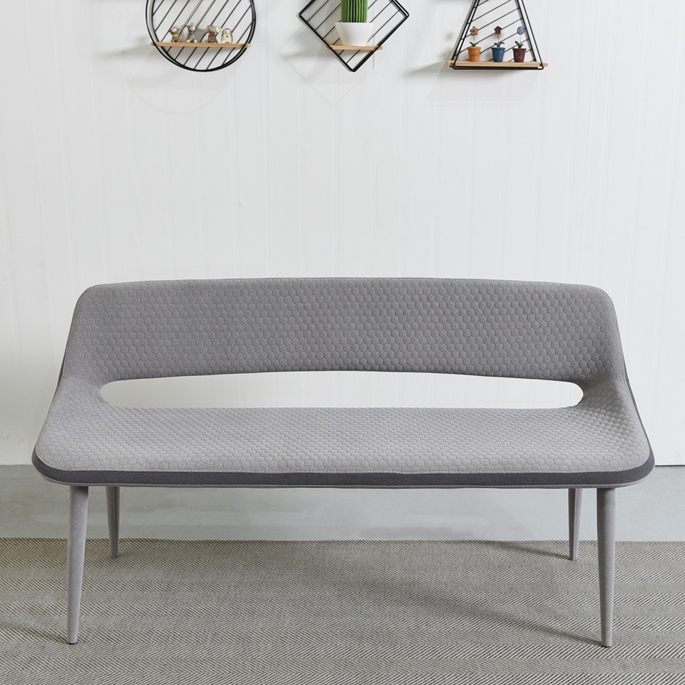 스코나 리버스 아쿠아 패브릭 스틸 3인 등받이 벤치 의자 1400