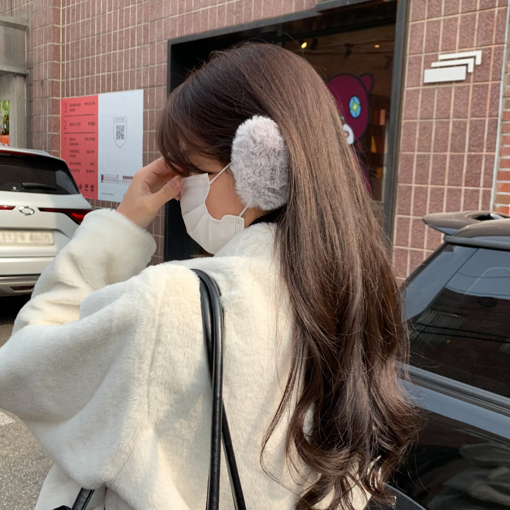 [1쌍/2pcs] 따뜻한 똑딱이 양털 뽀글이 퍼 융털 기모 끈없는 귀마개 5color 상세 이미지 64