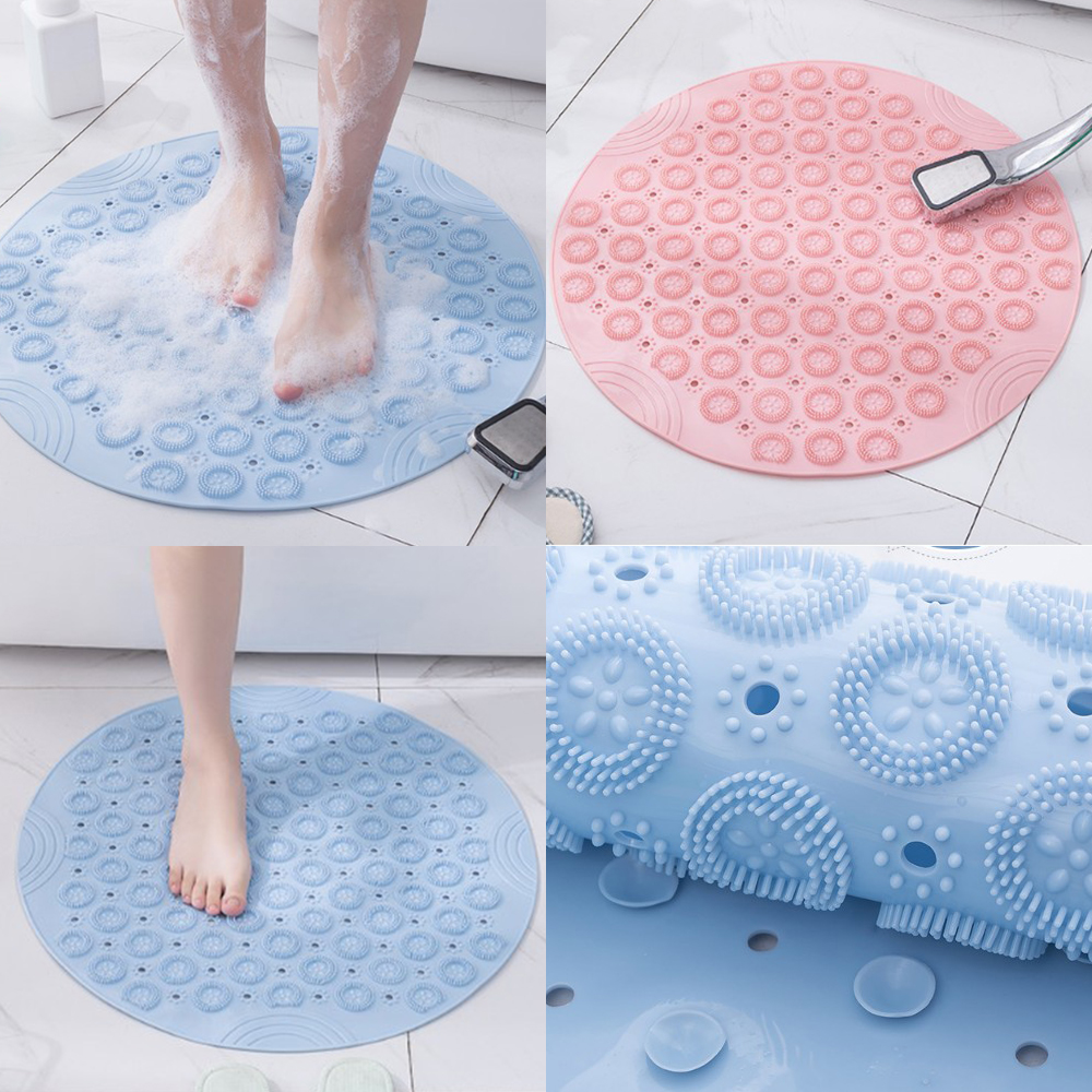 발 각질 세척 욕실 매트 30CM 발바닥 씻는 화장실 샤워 마사지 브러쉬 미끄럼방지 실리콘 패드 발닦개