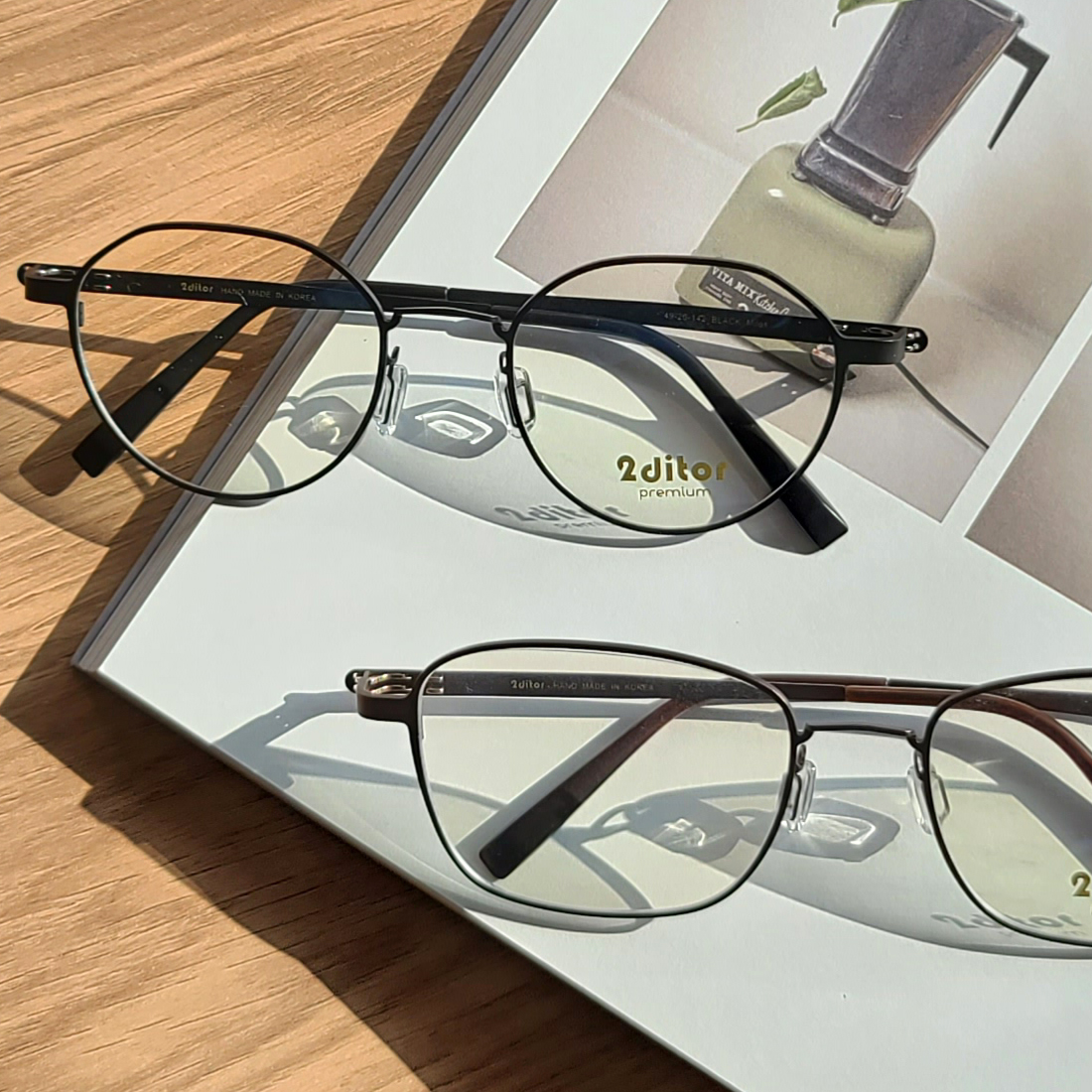 신소재 스틸 나사없는 안경 남자 여자 다각형 대두 사각 안경테 자이스 드라이브세이프