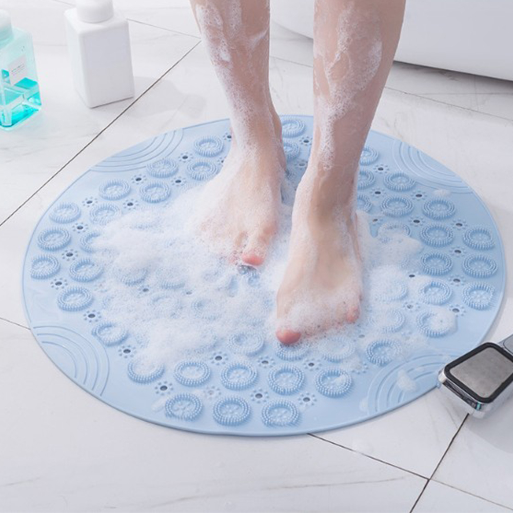 발 각질 세척 욕실 매트 30CM 발바닥 씻는 화장실 샤워 마사지 브러쉬 미끄럼방지 실리콘 패드 발닦개