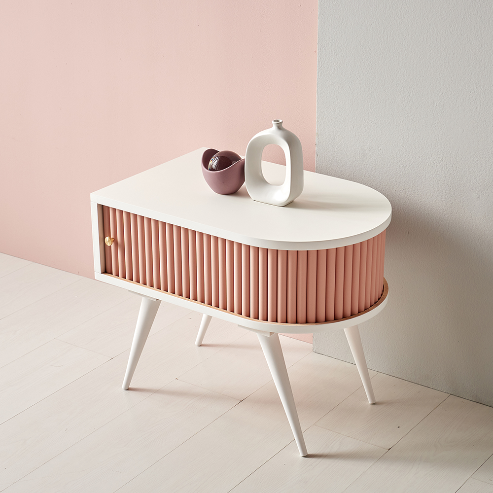 프릴 수납 원목 틈새 미니 침대 옆 협탁 선반 600