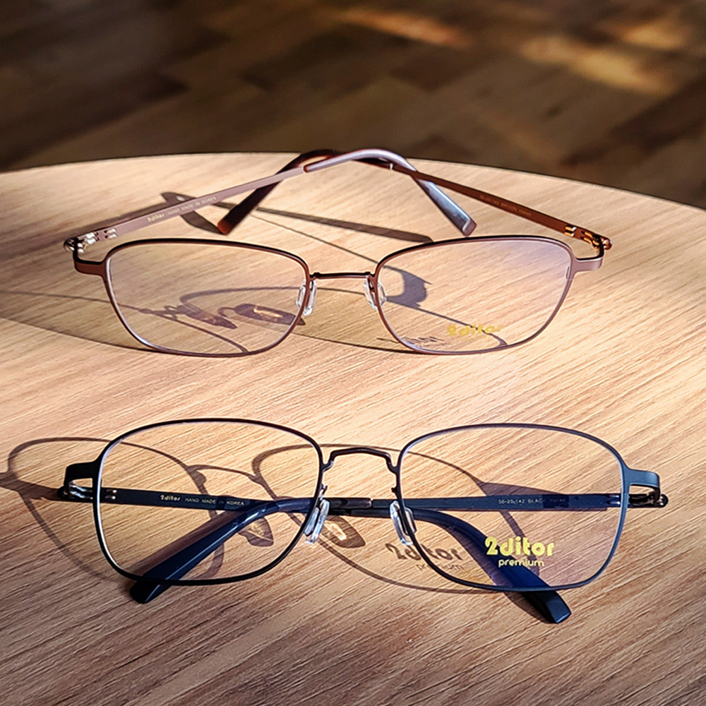 신소재 스틸 나사없는 안경 남자 여자 다각형 대두 사각 안경테 자이스 드라이브세이프