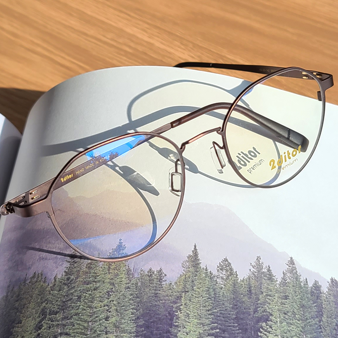 신소재 스틸 나사없는 안경 남자 여자 다각형 대두 사각 안경테 자이스 드라이브세이프