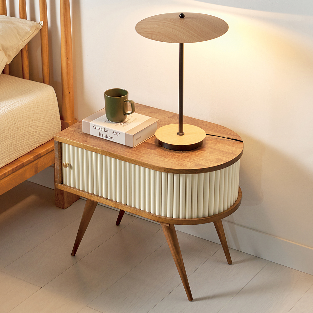 프릴 수납 원목 틈새 미니 침대 옆 협탁 선반 600