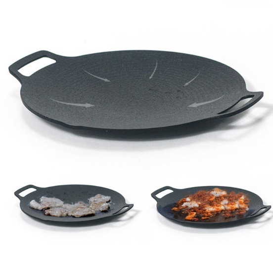 소형 전골 깊은 그리들 캠핑용 그리들 손잡이 무쇠그리들 25cm