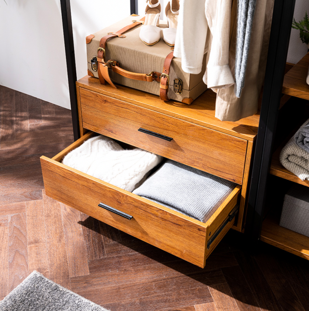 시스템행거 조립식 옷장 행거 스탠드 멀바우 원목 A타입