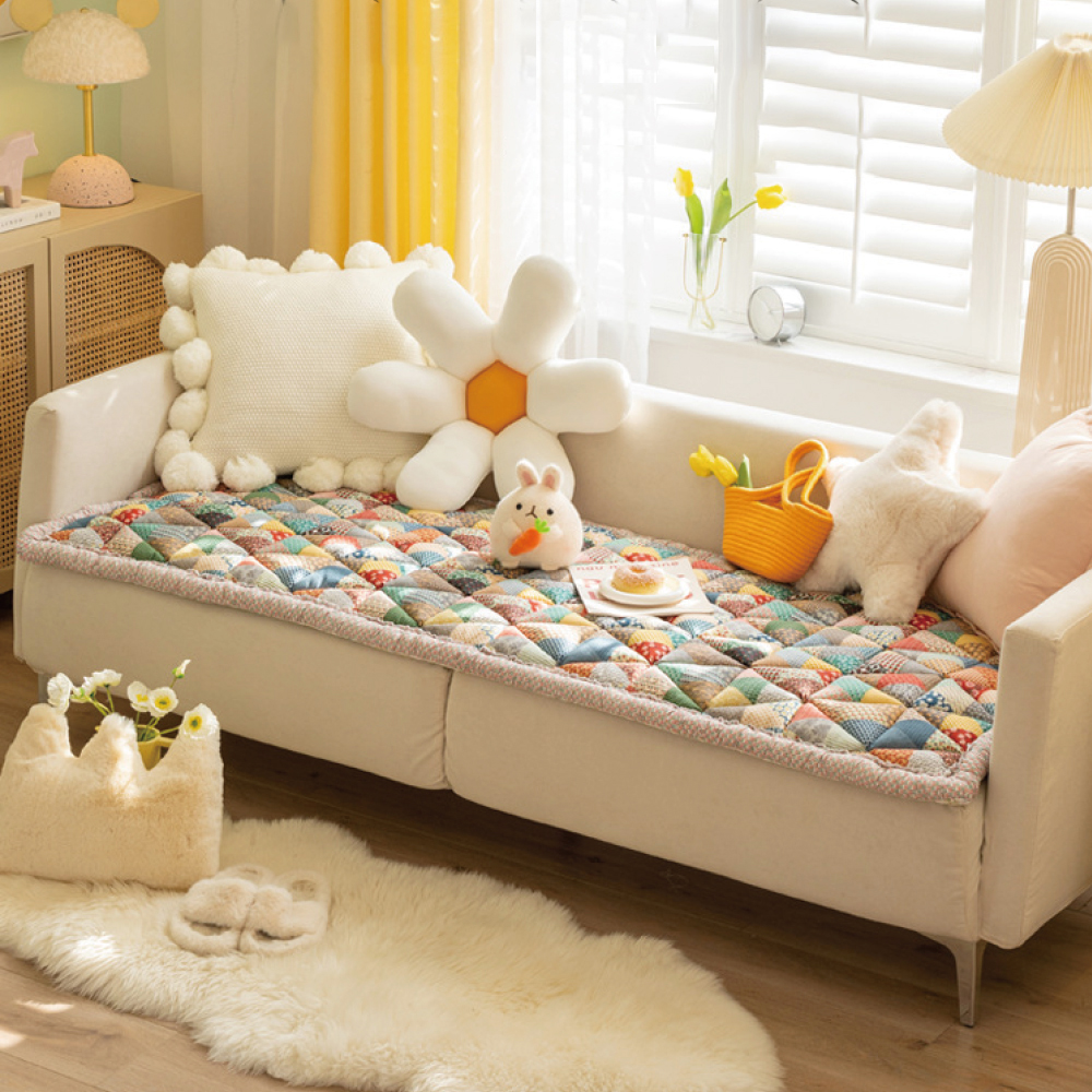 순면 두꺼운 쇼파패드 사계절 돌 흙 소파토퍼 카우치 깔개 커버 방석 에스닉 60x160