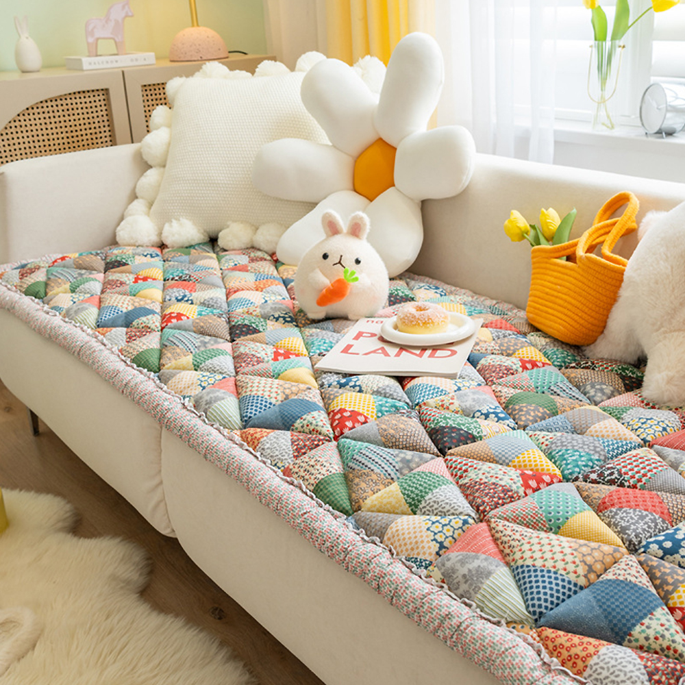 겨울 두꺼운 돌 쇼파패드 흙 소파매트 누빔 미끄럼방지 토퍼 깔개 방석 에스닉 60x160