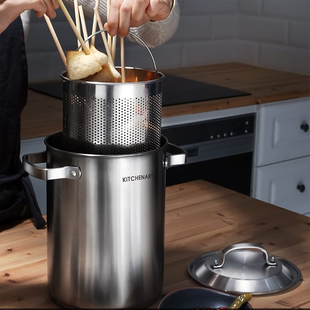 키친아트 스텐 오뎅 파스타 냄비 인덕션 파스타팟 멀티팟 4.3L - 상세 이미지 2