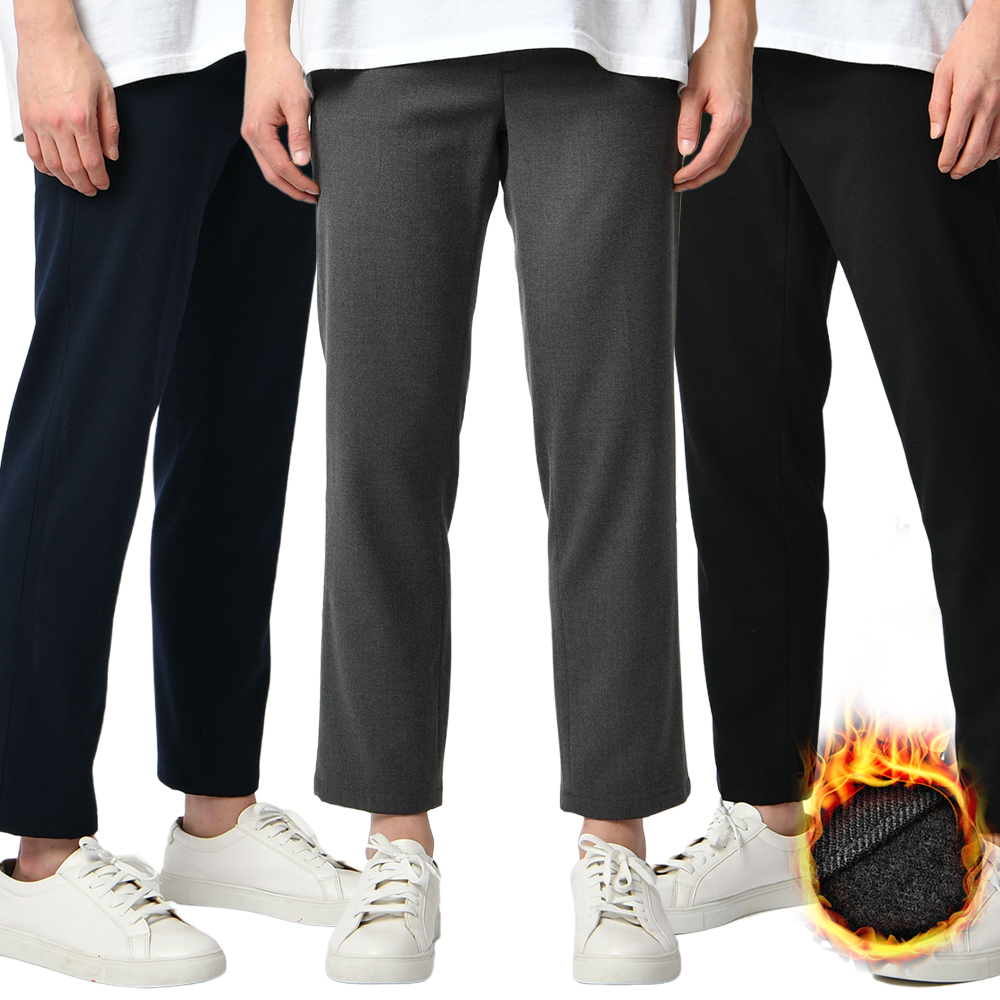 남자 슬랙스 남성 기모 바지 겨울 정장바지 빅사이즈 40까지 블랙 차콜 네이비 3컬러 제품 이미지