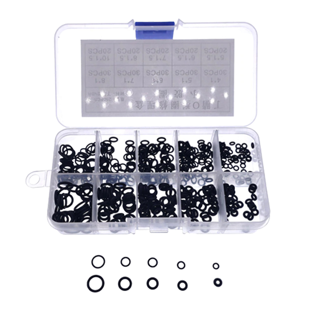 225pcs 고무링 세트 고무 오링 패킹 바킹 O링 오일링 수리 박킹 키트 팩킹 실리콘 - 상품 이미지